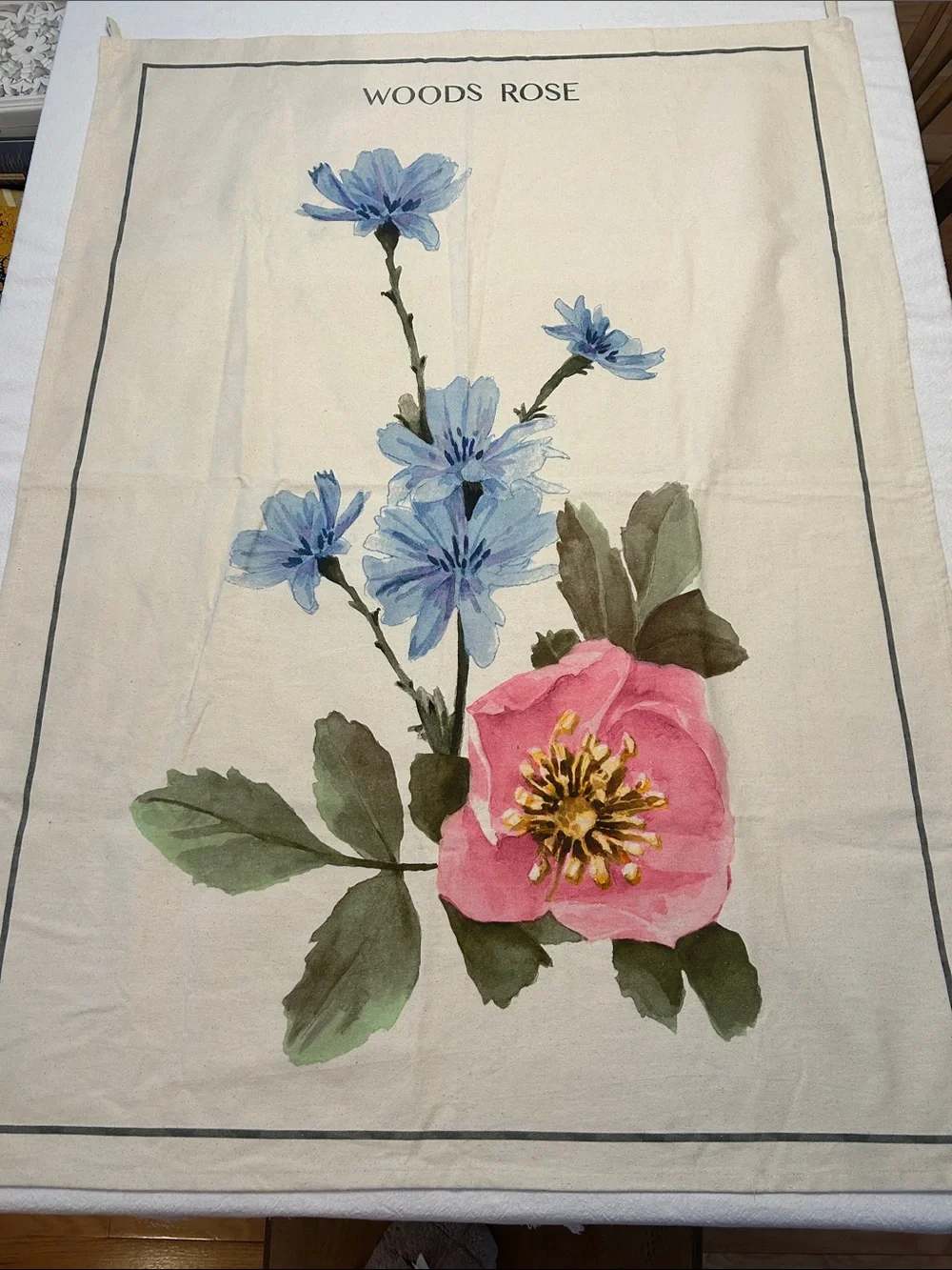Pink and Blue Floral Wall Tapestry